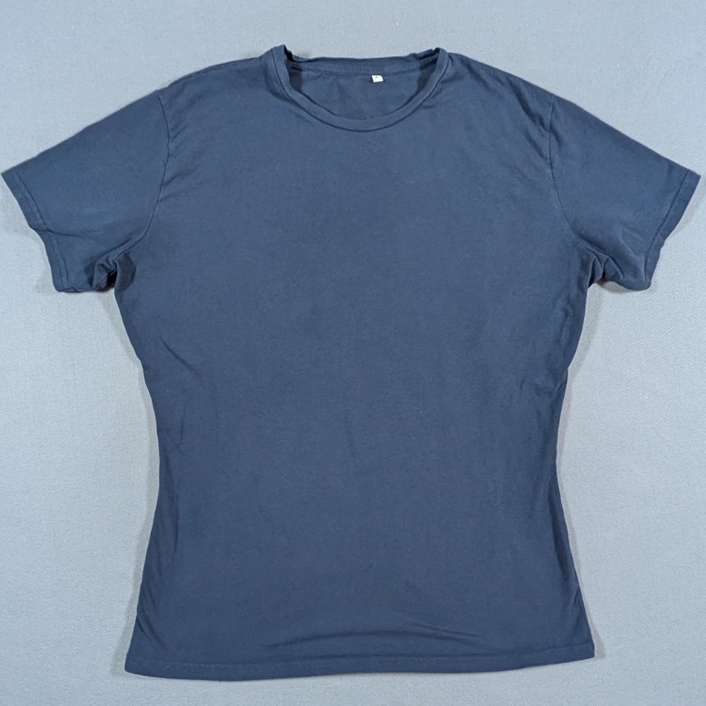 State & Liberty T-Shirt Large Blue Short Sleeve Cotton Blend Basic Tee